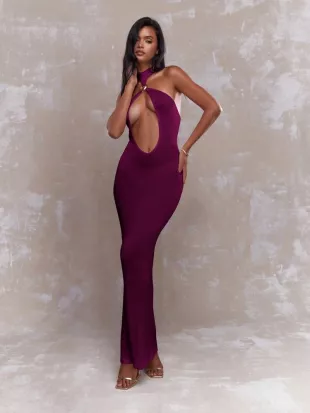 Elegant Halter Neck Maxi Dress