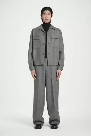 Tailored Wool-Flannel Straight-Leg Track Pants