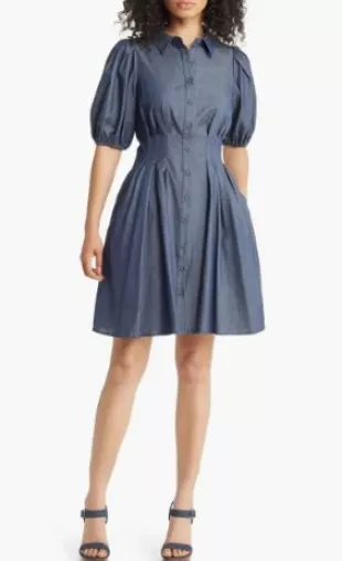 Puff Sleeve Shirtdress