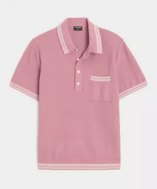 Tipped Waffle Sweater Polo