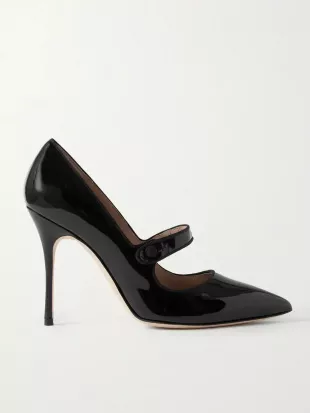 Snake-effect Leather Pumps