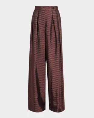 Pamplona Striped Pleated Wide-Leg Pants