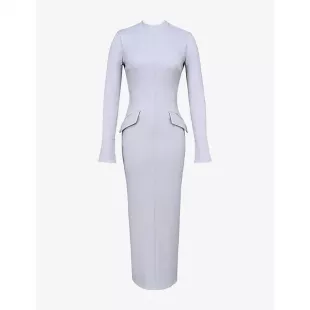 Marie Louise Mock Neck Long Sleeve Maxi Dress