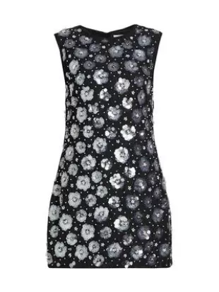 Ivette Floral Sequined Shift Minidress