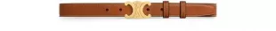 Brown Leather Triomphe Logo Belt