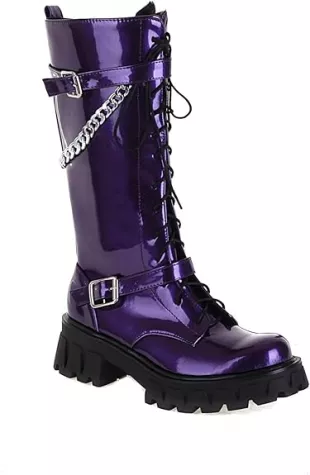 Ladies Lace Up Calf High Boots