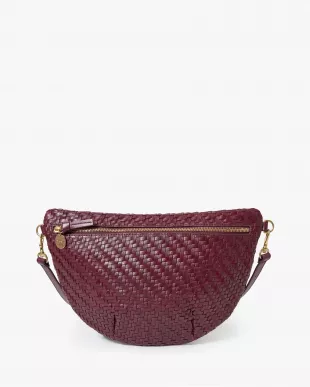 Burgundy Woven Leather Bum Bag