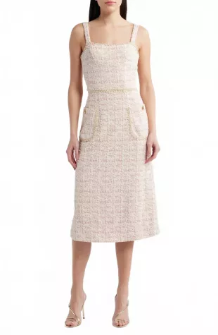 Amaranta Bouclé Tweed Midi Dress