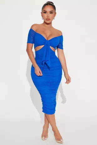 Simple And Sweet Mesh Ruched Dress