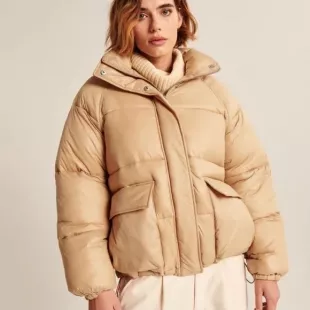 Oversized Utility Puffer Light Brown