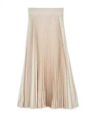 Seren Pleated Maxi Skirt in Champagne