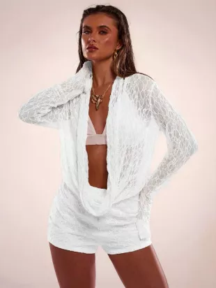 Plunging Lace Romper