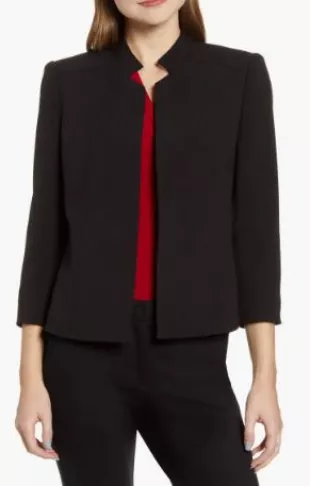 Crepe Open Front Jacket