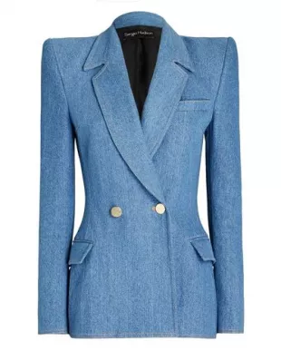 Double Breasted Denim Blazer