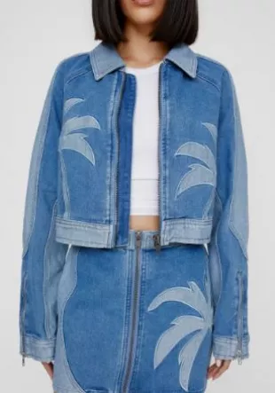 Palm Cutwork Denim Jacket
