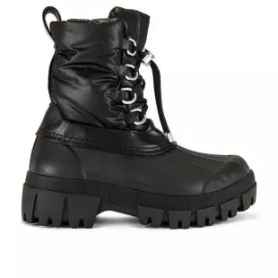 Rb Winter Lug-Sole Rubbier Leather Boots Black