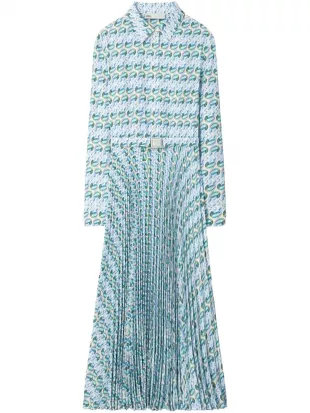 Graphic-print Twill Dress