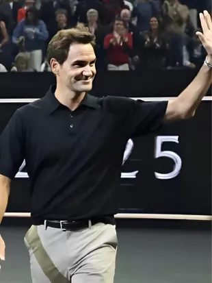Laver Cup 2025 Roger Federer Black Polo Shirt