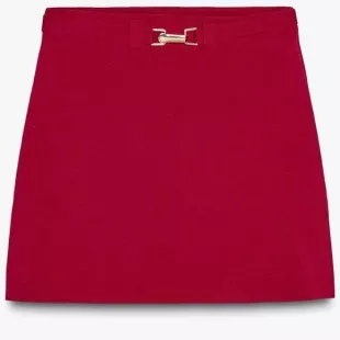 Knit Mini Skirt with Belt