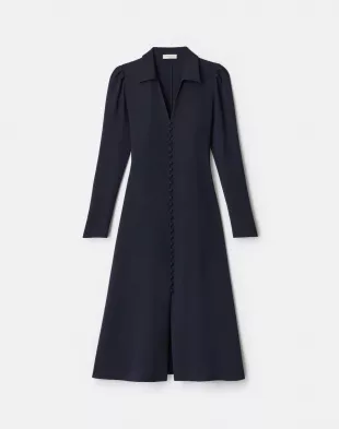 Responsible Finesse Crepe Button Midi Dress
