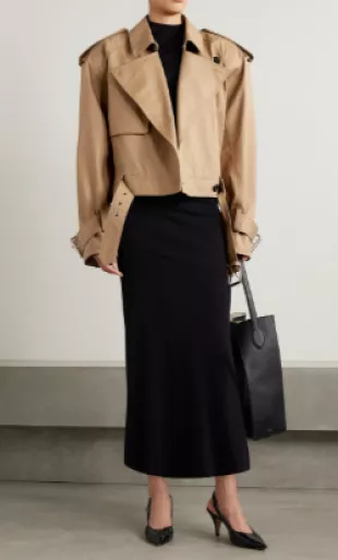 Hammond Cropped Belted Cotton-Blend Twill Trench Coat