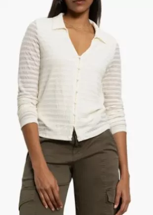 Stretch Lace Button-Up Shirt