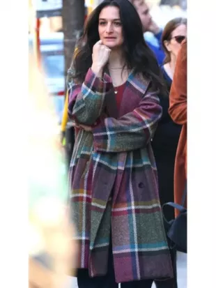 Dying For Sex 2025 Jenny Slate Plaid Coat