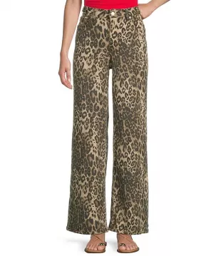 Wide Leg Baggy Leopard Pants