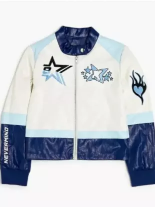 Jade Castillo Electric Bloom 2025 Colorblock Leather Jacket