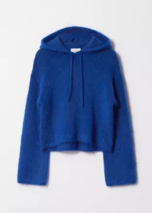 Knitted Mohair-Blend Hoodie