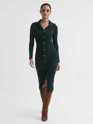 Maria Knitted Button Front Dress