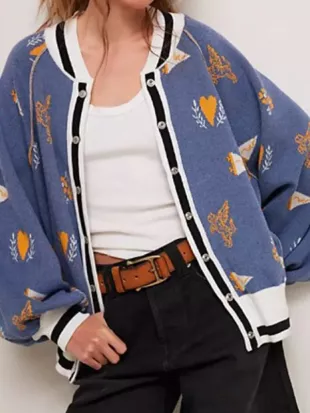 Ruby Marino Electric Bloom 2025 Printed Cardigan