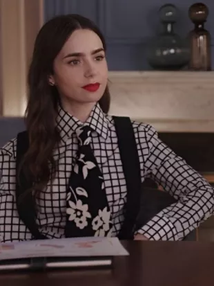 Emily In Paris S04 Lily Collins Checked Shirt