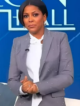 Tamron Hall Show 2025 Gray Embellished Blazer