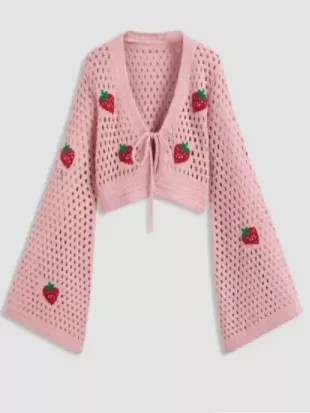 Electric Bloom 2025 Tulip Aoki Strawberry Cardigan