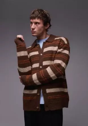 Topman Relaxed Polo Cardigan