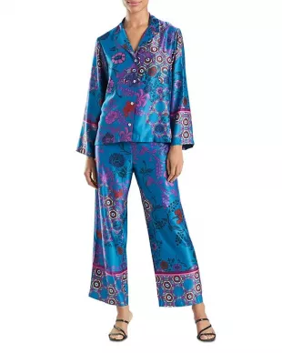 Floral Print Satin Pajama Set