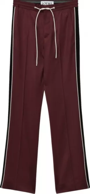 Burgundy & Black Stripe Trackpants