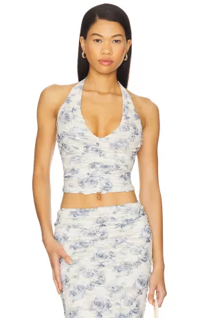 Riva Halter Top in Porcelain Rose