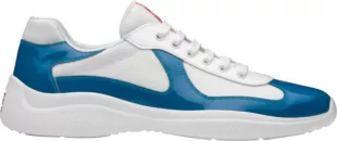 Patent Bright Blue & White Americas Cup Sneakers