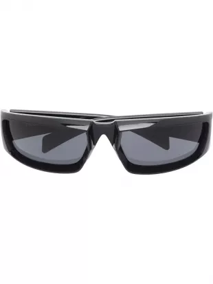 Black Narrow Wrap Sunglasses