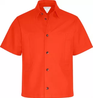 Orange Slit-Pocket Boxy Shirt