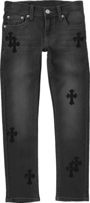 Black Cross Patch Jeans