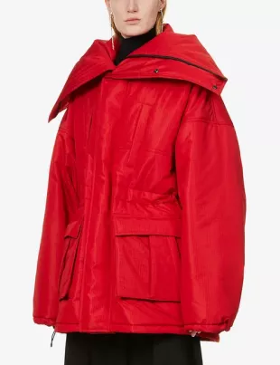 Red Funnel Neck CB Parka