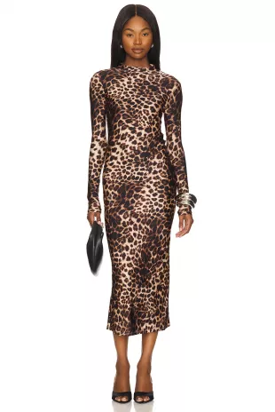Satin Shine Leopard Dress