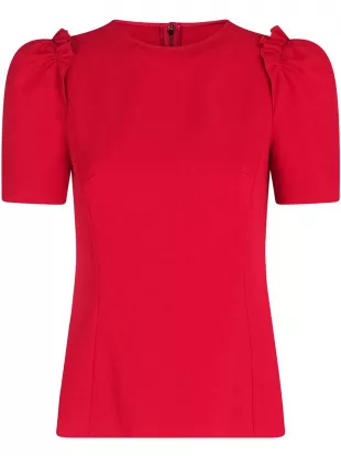 Ruffled Short-Sleeve Blouse
