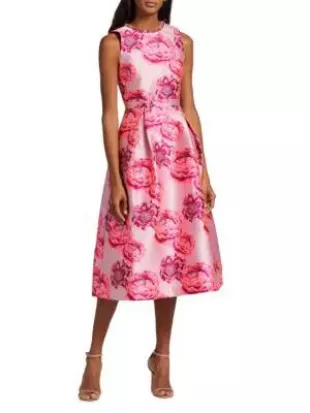 Cherra Floral Cut Out Midi Dress