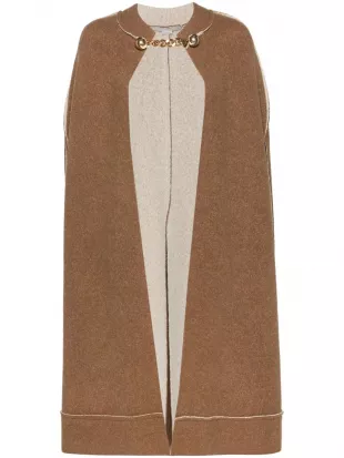 Brown Chain Link Knit Cape
