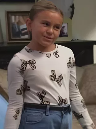 Bold And The Beautiful 2025 Jordyn Lynn Ariza Bows Print Top