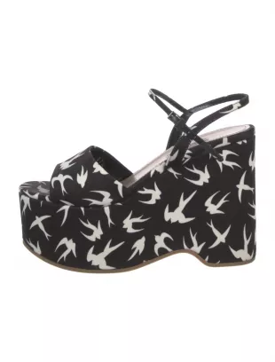 Canvas Printed Slingback Sandals